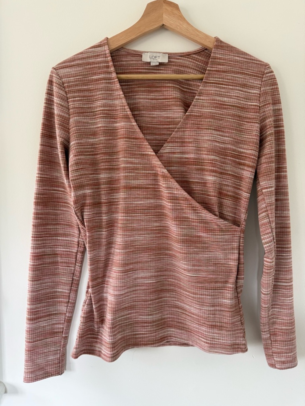 LOFT Faux Wrap Long Sleeve Top